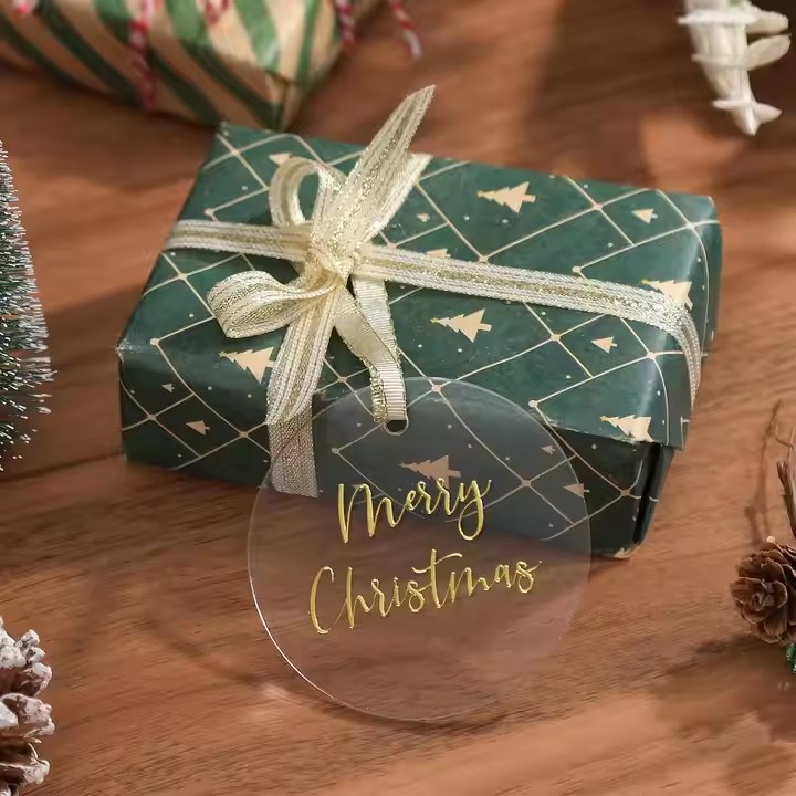 Blank DIY acrylic Christmas tree ornaments for crafts and decor