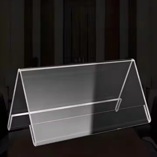 Double-Sided Clear Acrylic Office Desk Name Plate