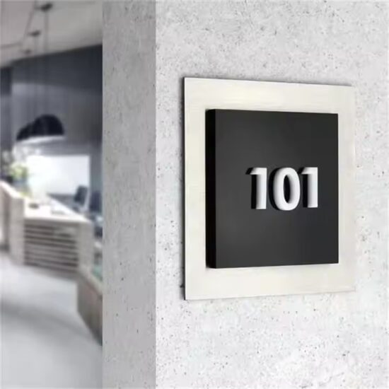 Custom acrylic door panel for modern office and apartment interiors

