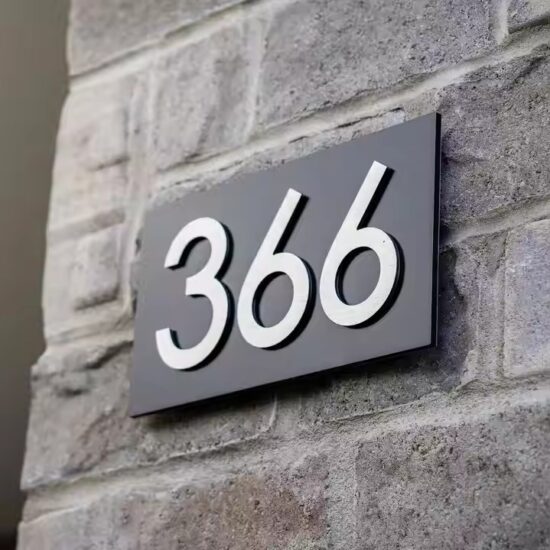 Custom apartment acrylic door plate with letters and numbers