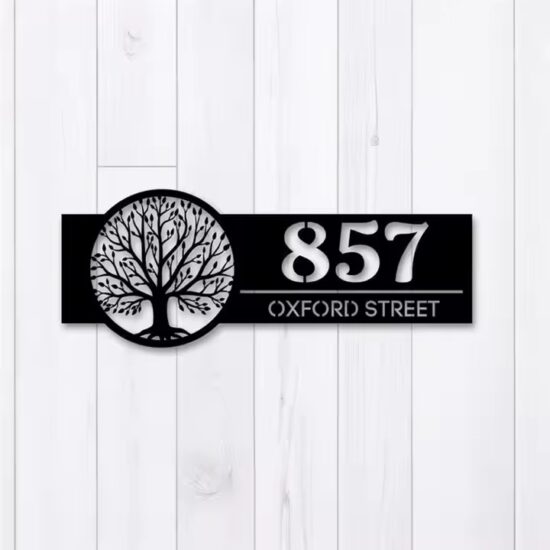 Custom acrylic hotel room number sign with modern design
