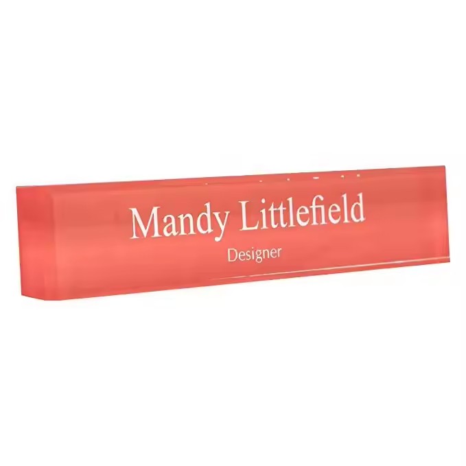 High-Quality Acrylic Desk Name Plate for Office
