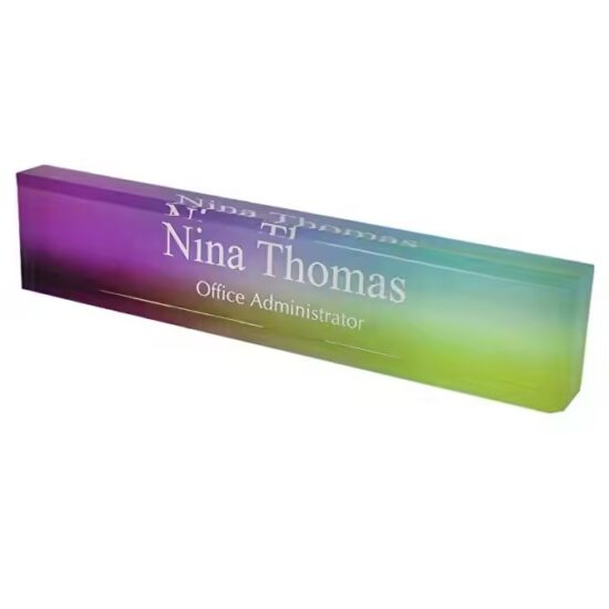 High-Quality Acrylic Desk Name Plate for Office