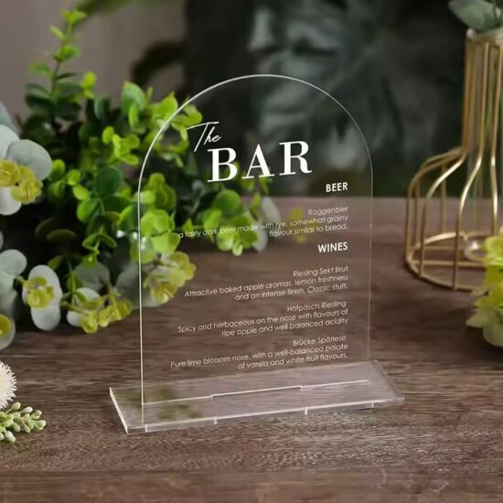 Factory Direct Custom Engraved Acrylic Seating Card