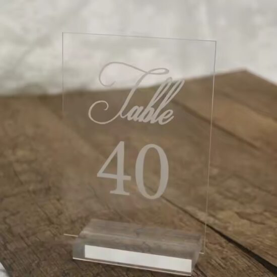 Custom Engraved Acrylic Restaurant Table Number Sign