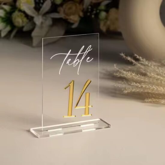 Custom Engraved Acrylic Restaurant Table Number Sign