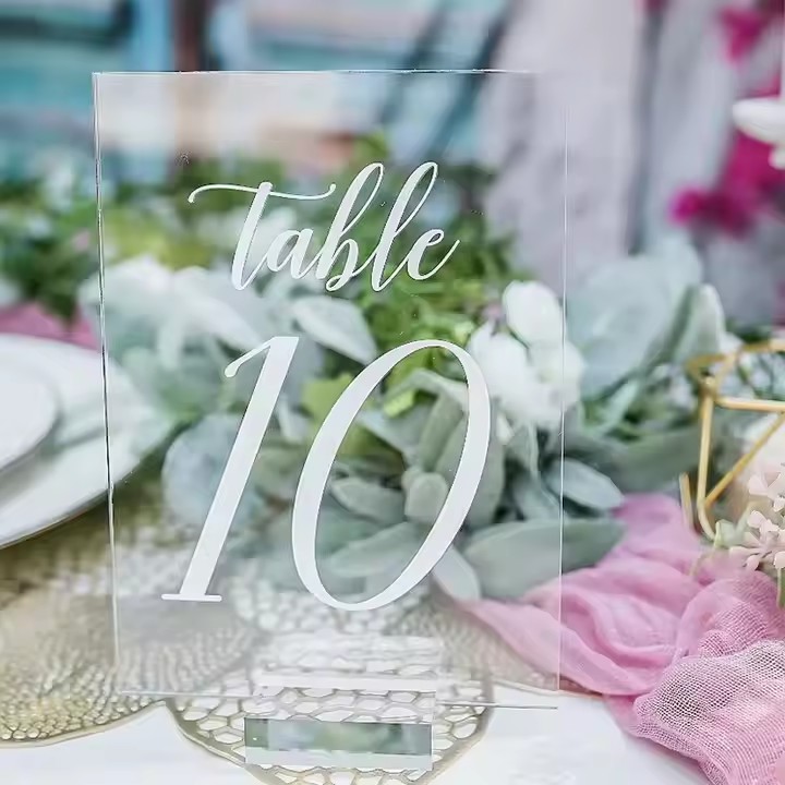 Custom Engraved Acrylic Restaurant Table Number Sign