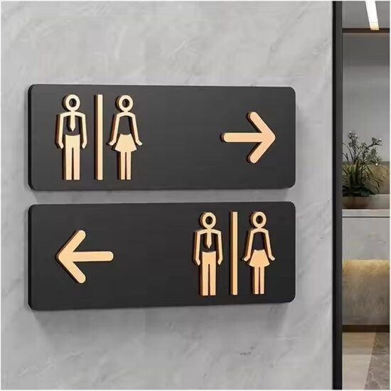 Custom acrylic restroom sign for public washroom