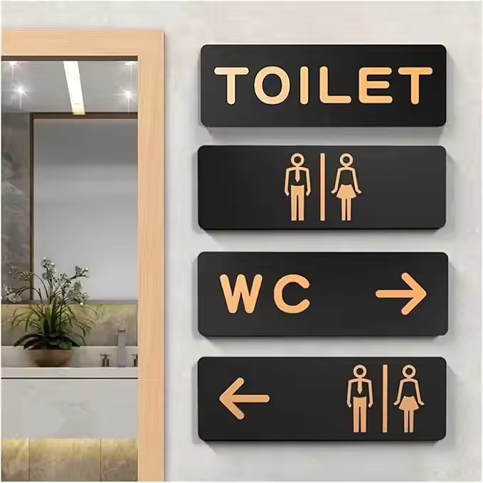 Custom acrylic restroom sign for public washroom