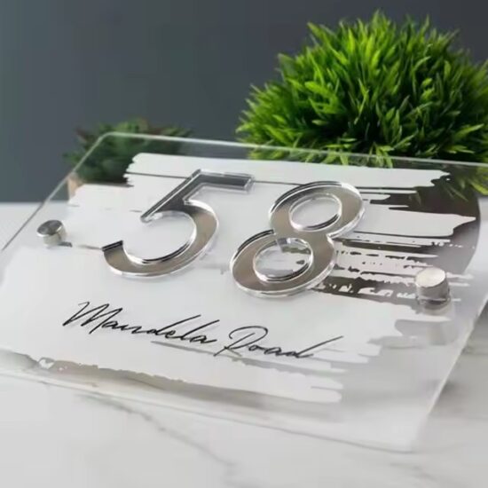 Custom acrylic door panel for apartment and room applications