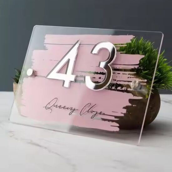 Custom acrylic door panel for apartment and room applications