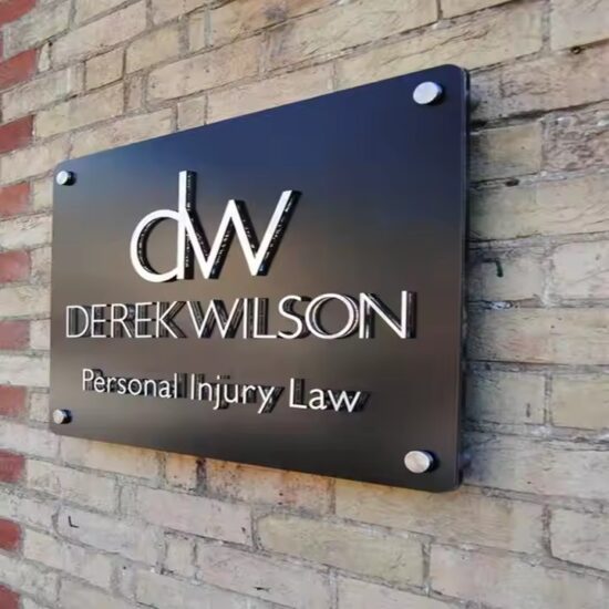 Custom outdoor acrylic door panel with weatherproof finish