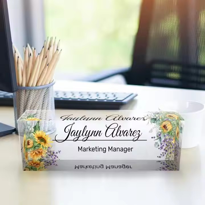 Custom Business Gift Acrylic Office Desk Name Plate