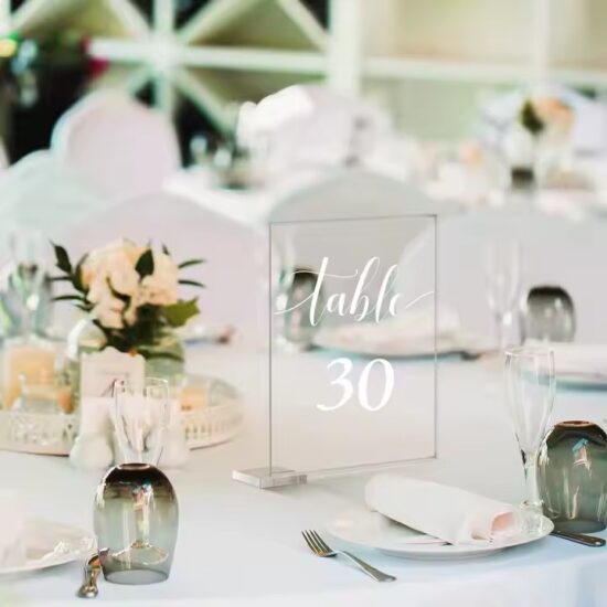 Custom Printed Acrylic Wedding and Party Table Number Sign