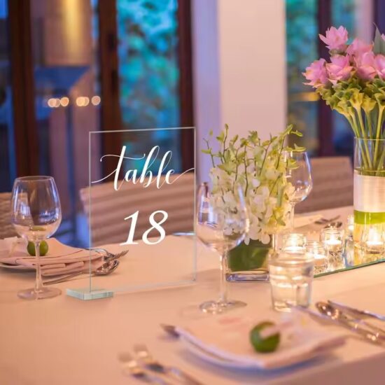 Custom Printed Acrylic Wedding and Party Table Number Sign
