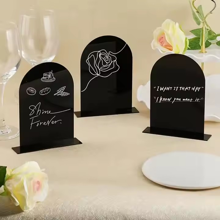 Custom Engraved Black Acrylic Sign for Wedding and Party Events
