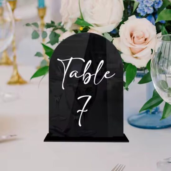 Custom Engraved Black Acrylic Sign for Wedding and Party Events