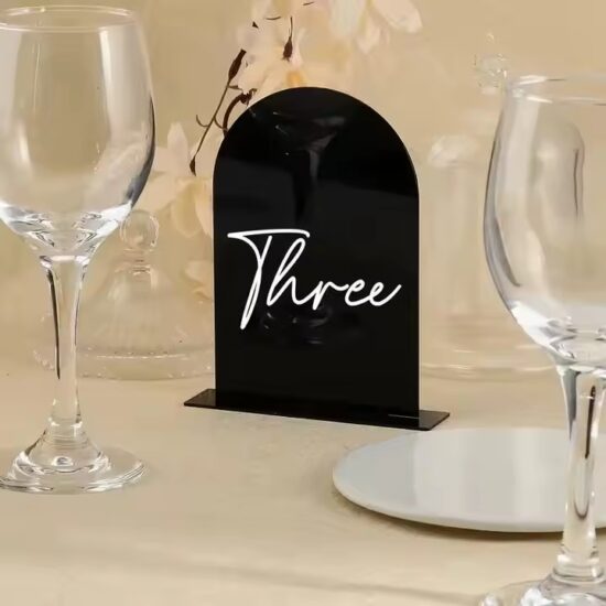 Custom Engraved Black Acrylic Sign for Wedding and Party Events