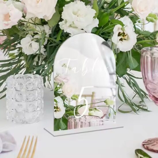 Custom Engraved Acrylic Wedding Table Number Sign