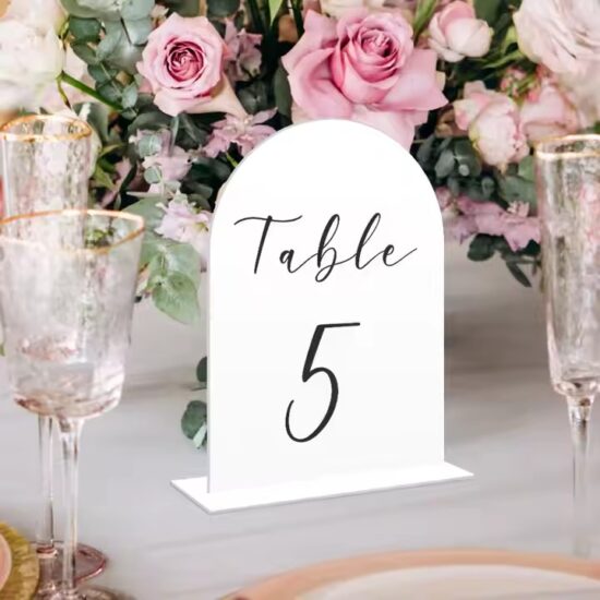 Custom Engraved Acrylic Wedding Table Number Sign