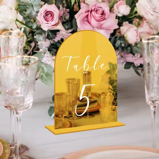 Custom Engraved Acrylic Wedding Table Number Sign