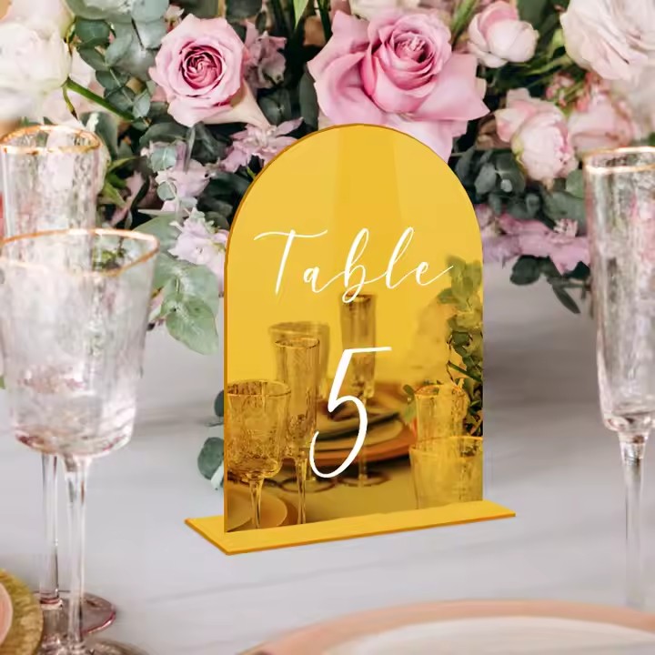 Custom Engraved Acrylic Wedding Table Number Sign