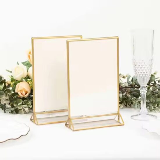 Freestanding Gold Frame Acrylic Table Number Holder