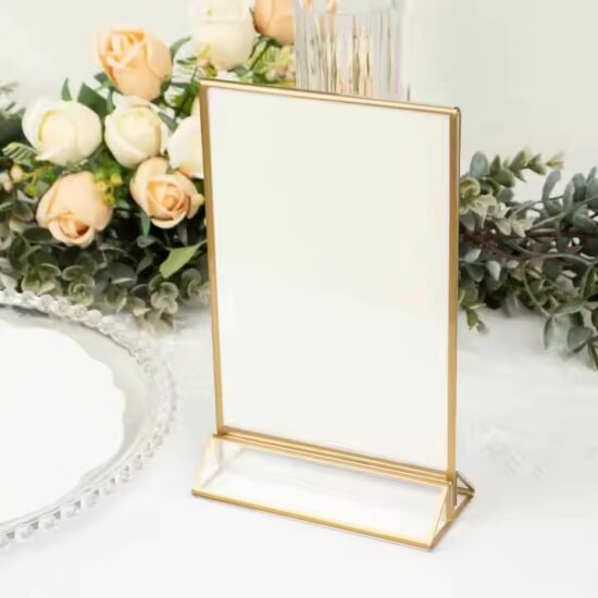 Freestanding Gold Frame Acrylic Table Number Holder