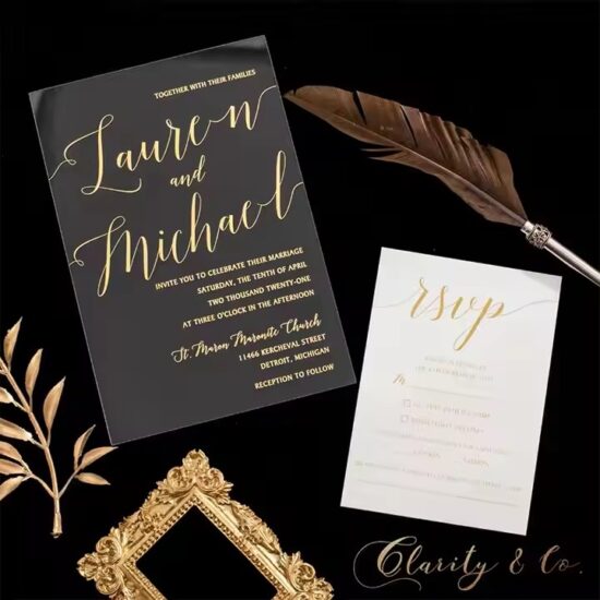 Custom Printed Acrylic Wedding Sign with High-Resolution Decorative Text