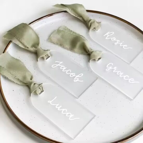 Custom Clear Acrylic Wedding Place Cards