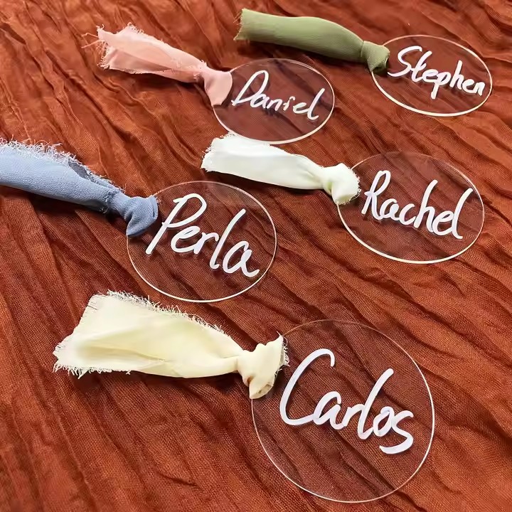 Custom Clear Acrylic Wedding Place Cards