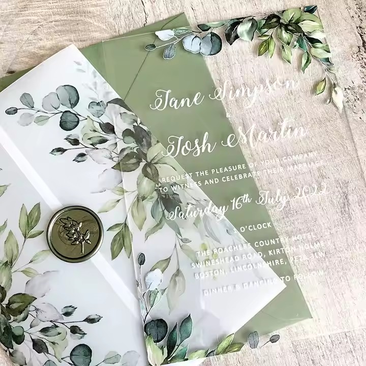 Custom Printed Clear Acrylic Wedding Invitation Sign for Reception Display