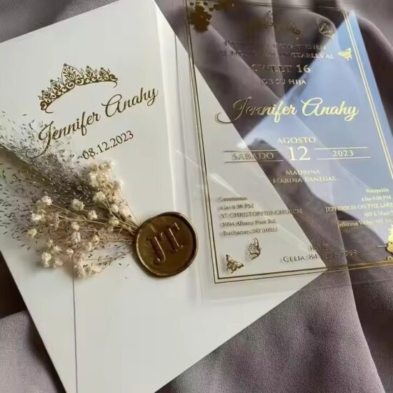 Custom Printed Clear Acrylic Wedding Invitation Sign for Reception Display