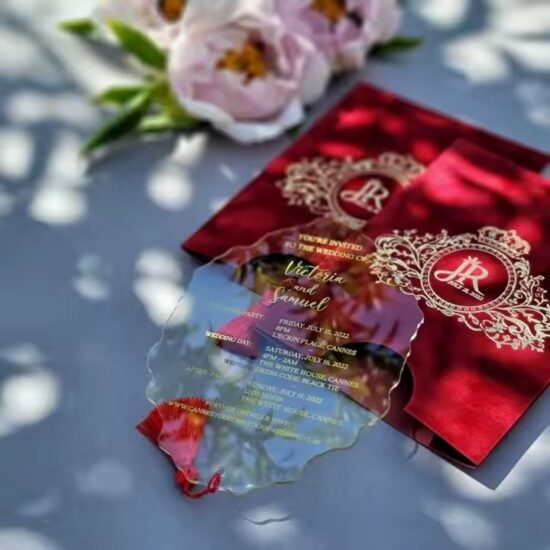 Custom Printed Clear Acrylic Wedding Invitation Sign for Reception Display