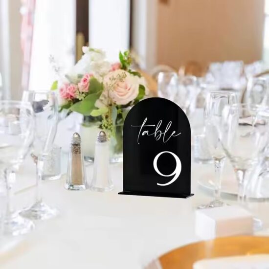 Custom Engraved Acrylic Wedding Reception Centerpiece Table Sign