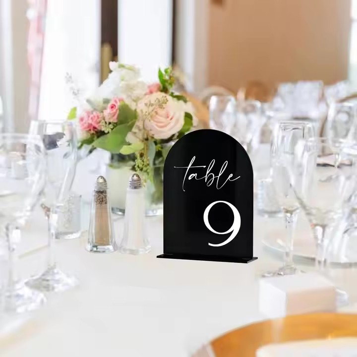 Custom Engraved Acrylic Wedding Reception Centerpiece Table Sign