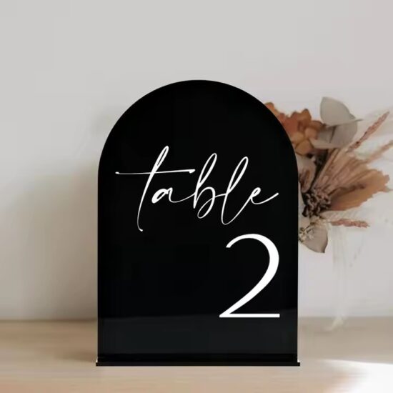 Custom Engraved Acrylic Wedding Reception Centerpiece Table Sign