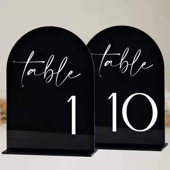 Custom Engraved Acrylic Wedding Reception Centerpiece Table Sign