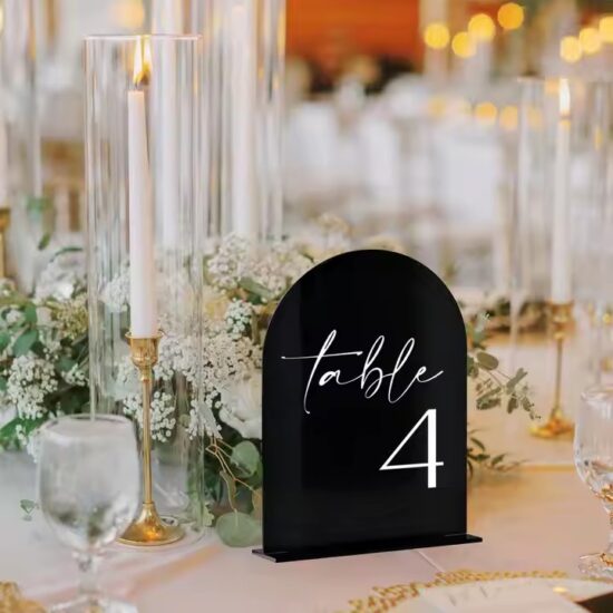 Custom Engraved Acrylic Wedding Reception Centerpiece Table Sign