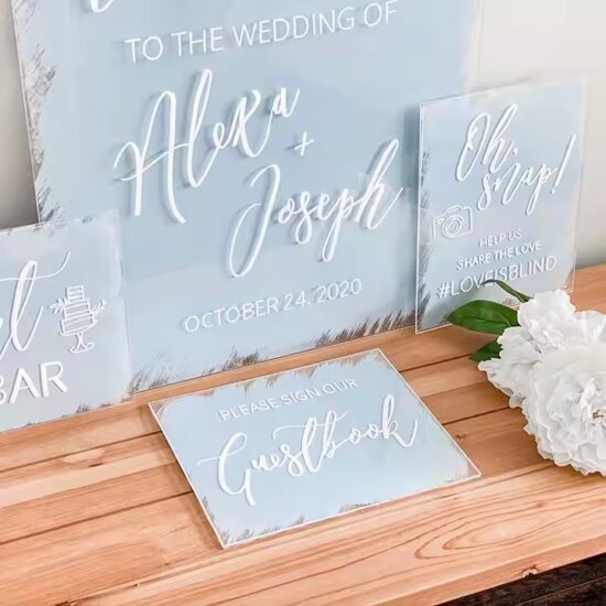 Custom Wholesale Acrylic Wedding Sign with Engraved Text