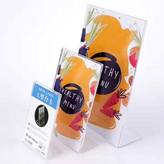 Clear Acrylic Desktop Menu Holder Factory Direct