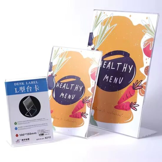 Clear Acrylic Desktop Menu Holder Factory Direct
