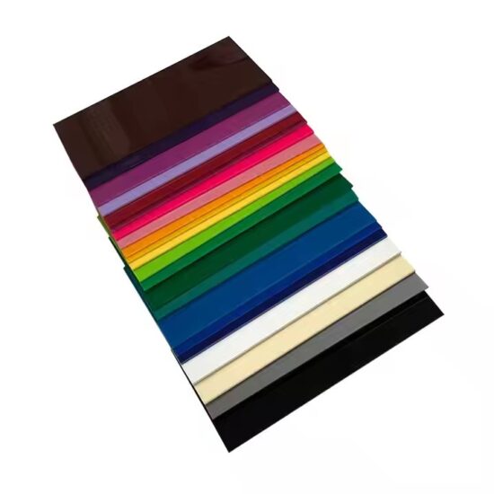 Laser-cut colored acrylic panel with vibrant hues and smooth edges