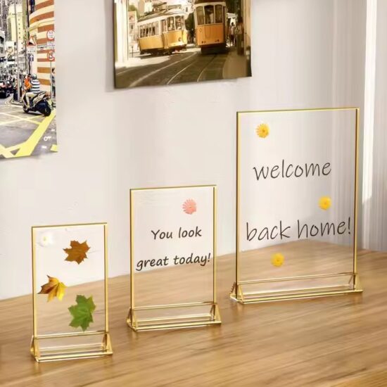 Gold Frame Acrylic Wedding Table Number Holder Display