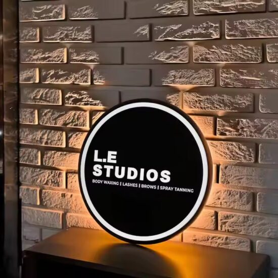 Custom Illuminated Acrylic Store Sign with Printed Logo and Built-in Lighting