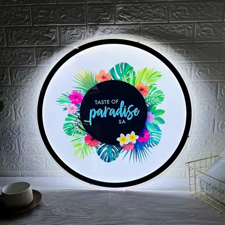 Custom Illuminated Acrylic Store Sign with Printed Logo and Built-in Lighting