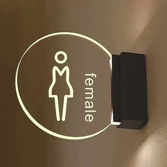 Illuminated custom LED acrylic door panel for hotel interiors