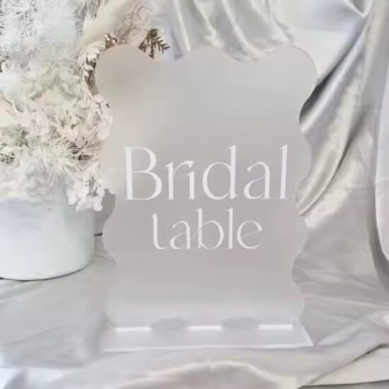 Custom Frosted Acrylic Wedding Display Cards for Elegant Signage