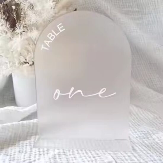 Custom Frosted Acrylic Wedding Display Cards for Elegant Signage