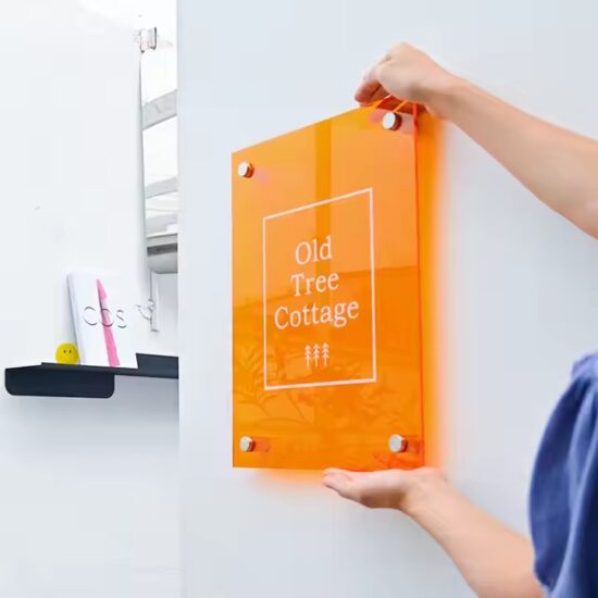 Modern Custom Acrylic Wall Sign with Minimalist Printed Design